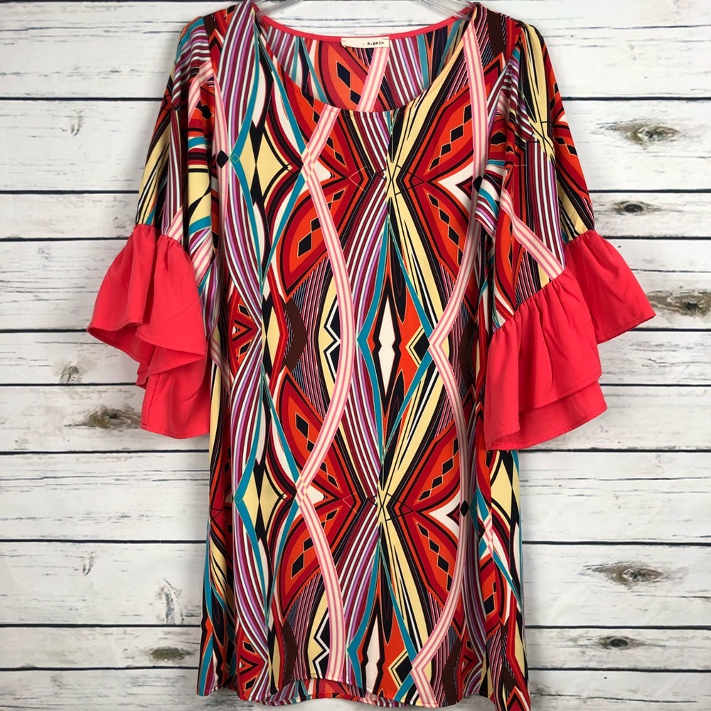 NWOT A. GAIN Ladies medium funky retro dress